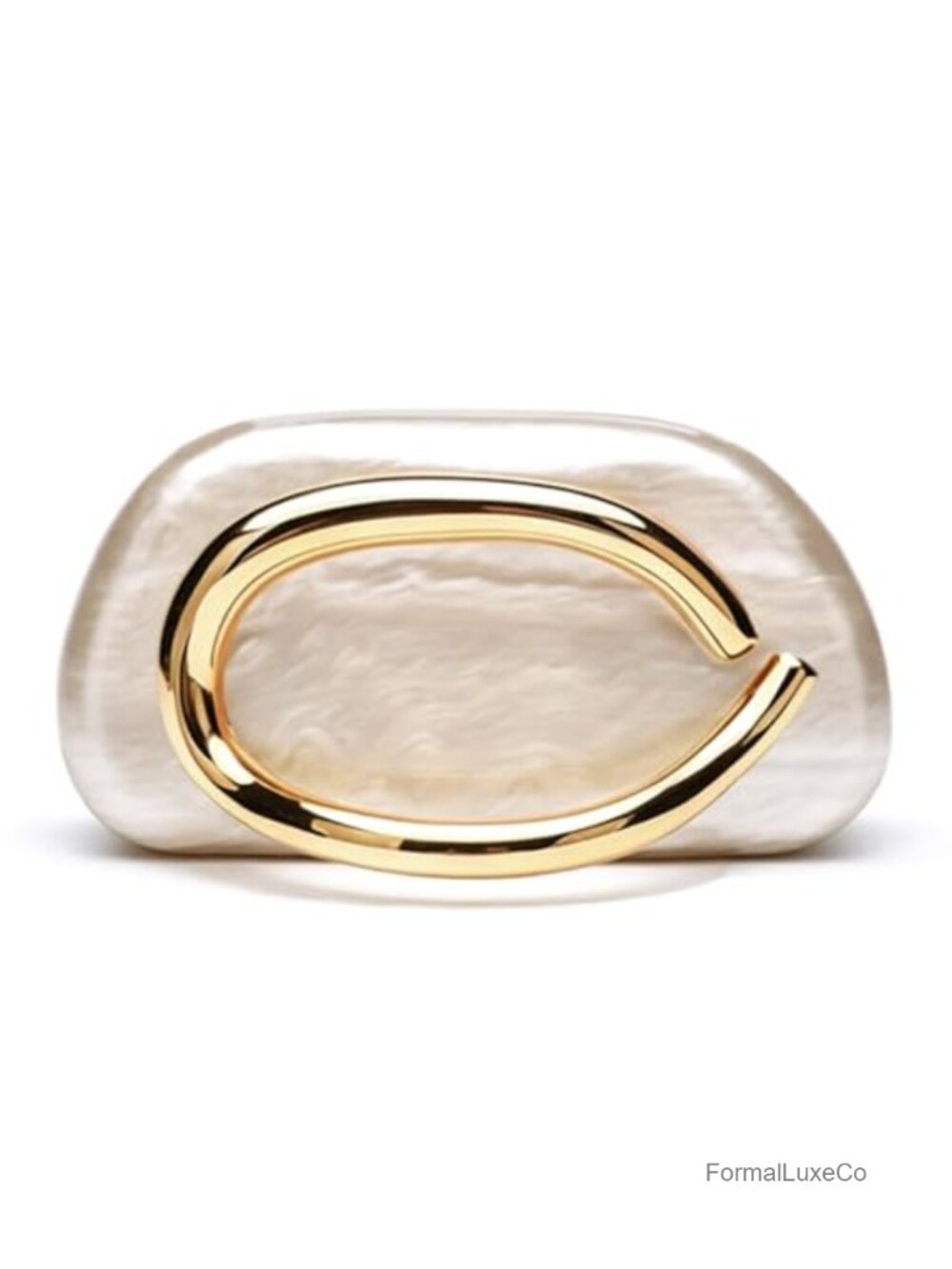 Acrylic Clutch Purse Round Evening Bag with Metal Handlebars